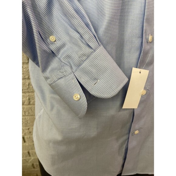 Saks Fifth Avenue Men Slim-Fit Small Checked 100% Cotton Shirt Size 16 1/2 - Picture 2 of 7